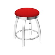 HOLLAND BAR STOOL CO 18" Swivel Vanity Stool, Chrome Finish, Canter Red Seat 80218CH011
